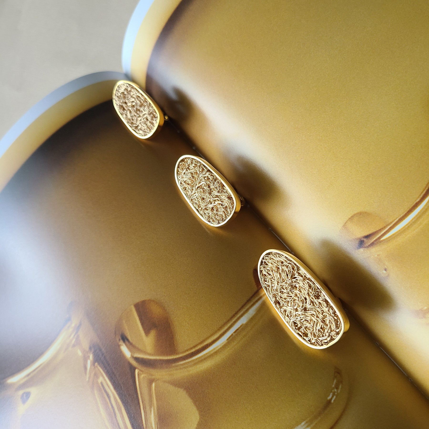 Element Adjustable Gold Statement Ring