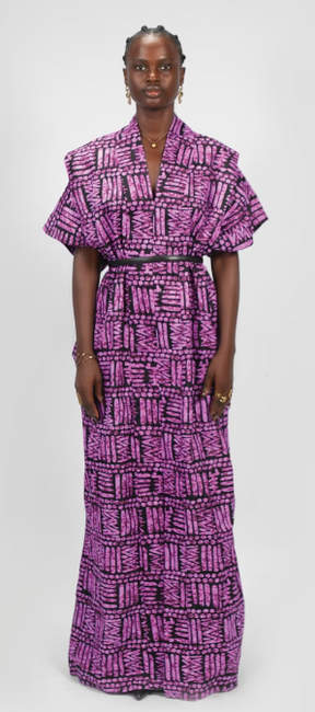 Ajah New Collection Drop2 - Kimono-Inspired Oversized Batik Maxi Dress