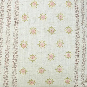 Hand Block Print Viscose Linen Pillow Cover - Happy Bloom