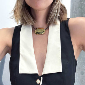 Linda Cord Vegan Leather Necklace