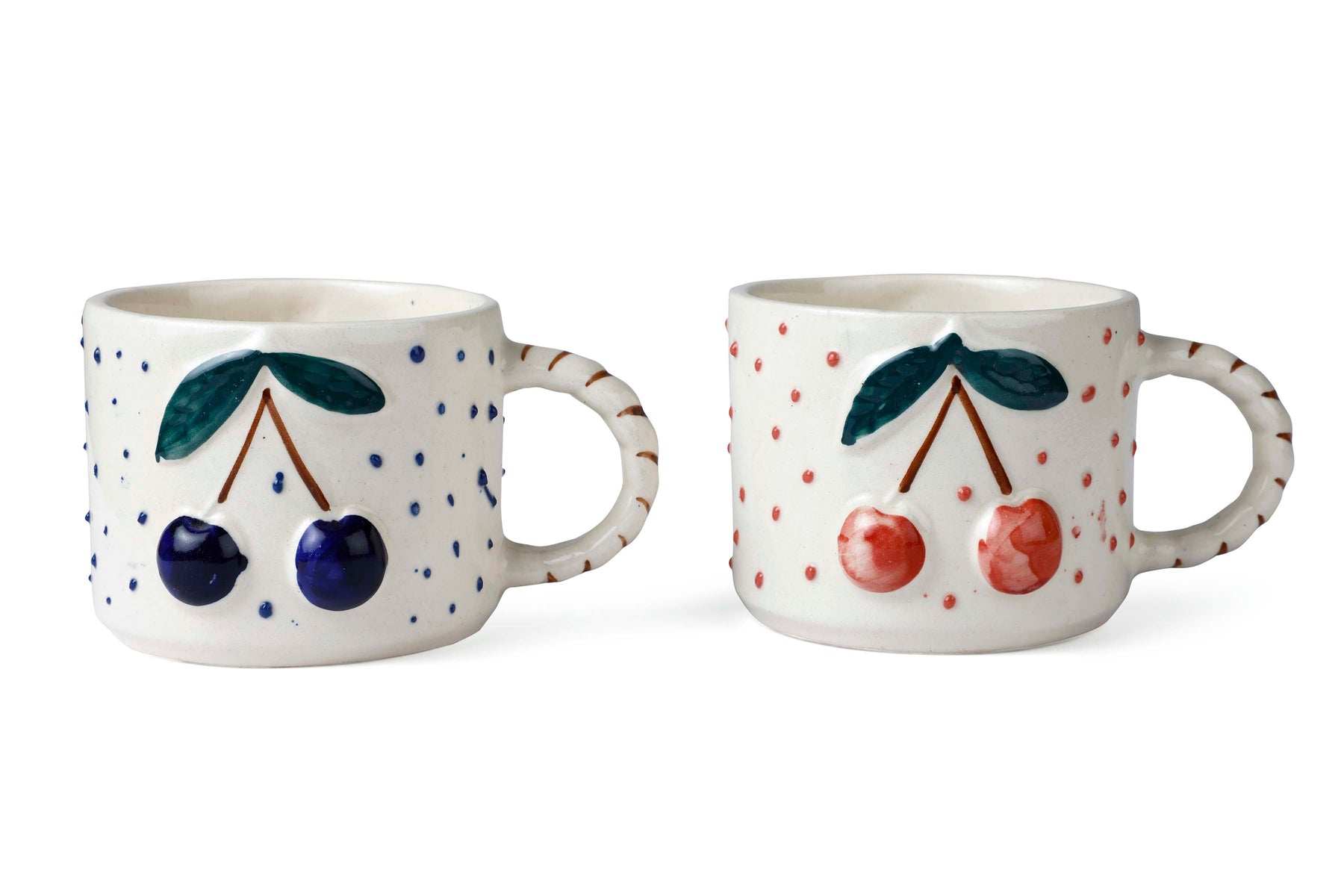 Cherry Pop Ceramic Mug - Red , 3 x 4 Inches - Set of 4