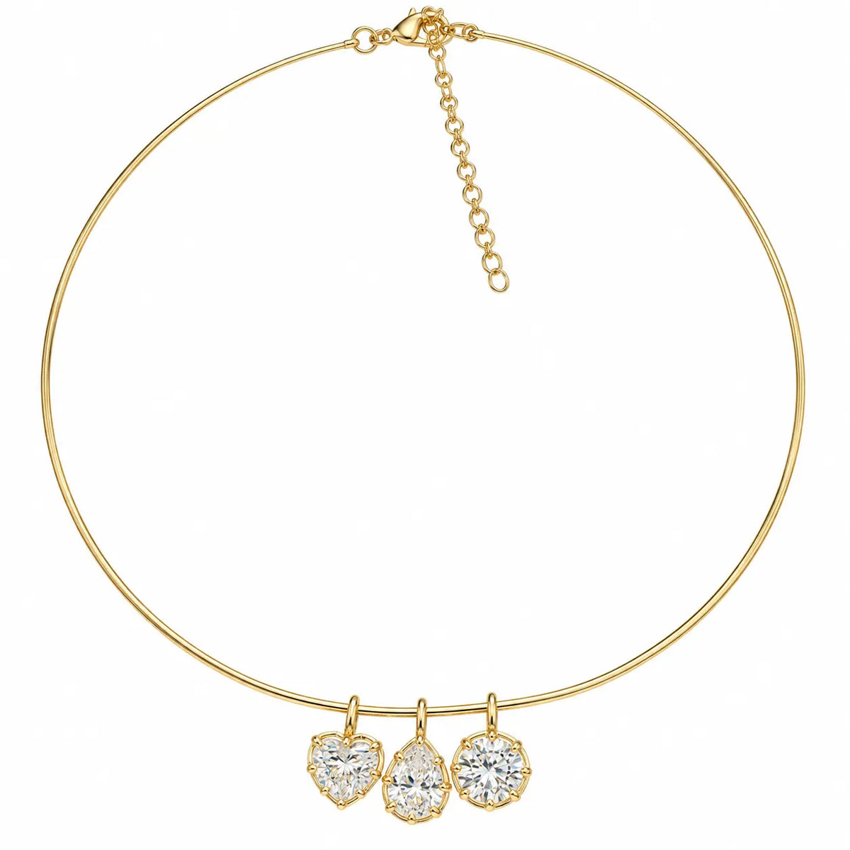 Gold Three Charm Choker