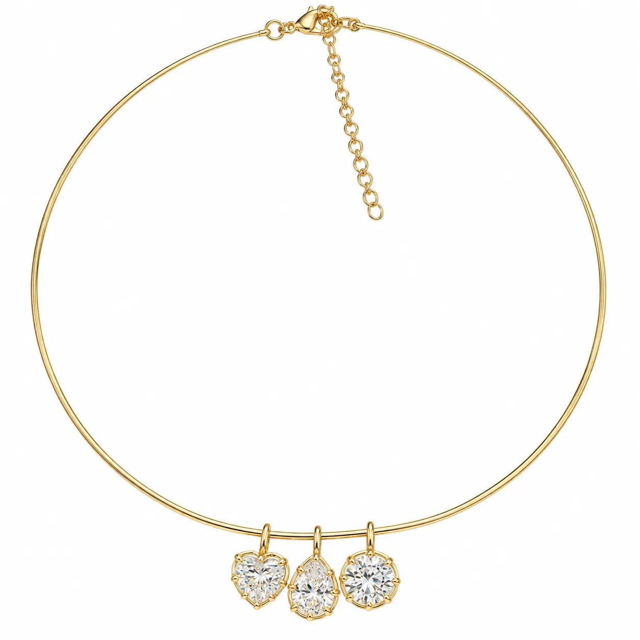 Gold Three Charm Choker
