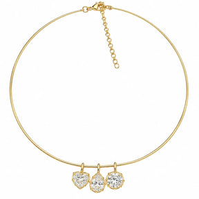 Gold Three Charm Choker
