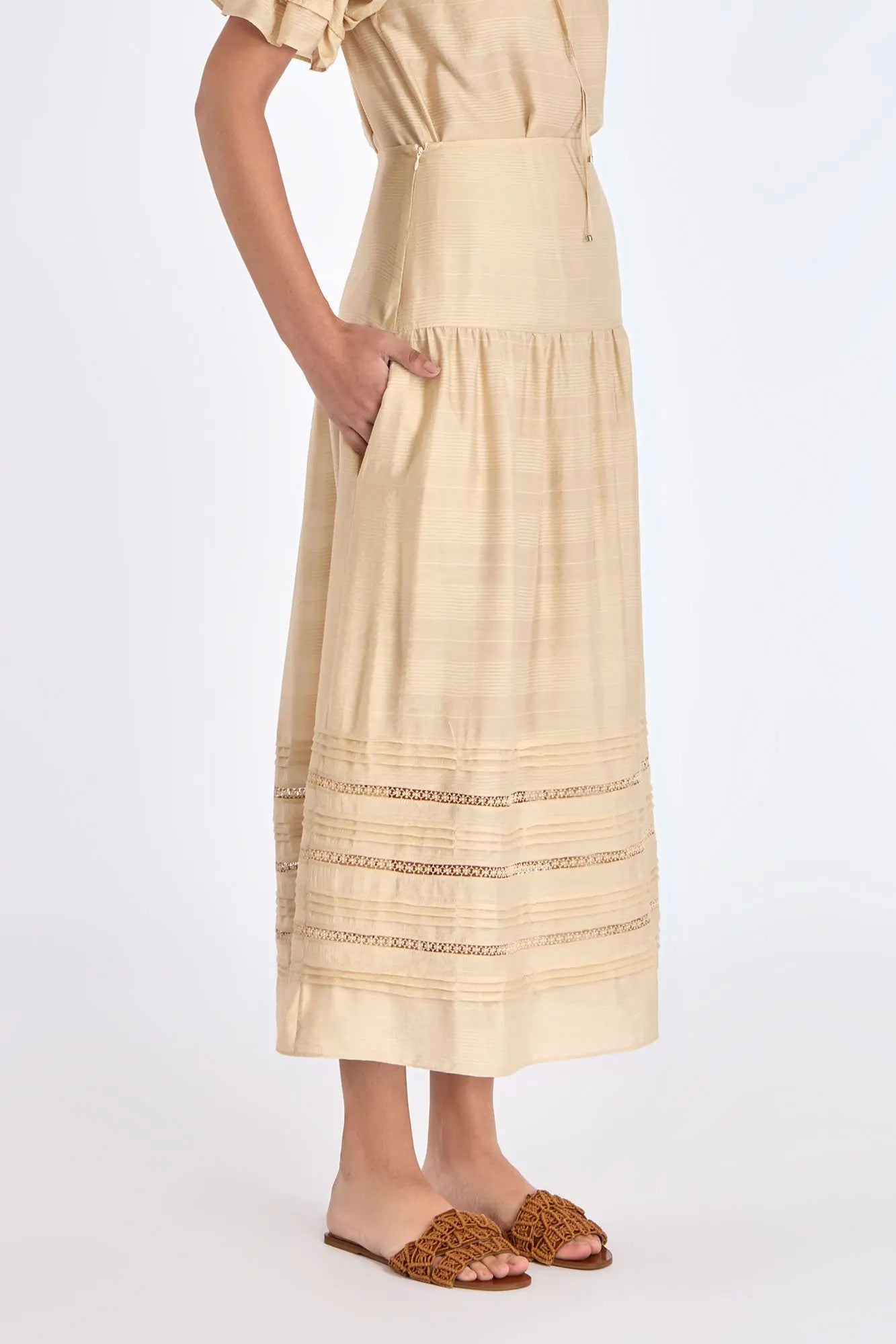 Luanda High-Waist Midi Skirt