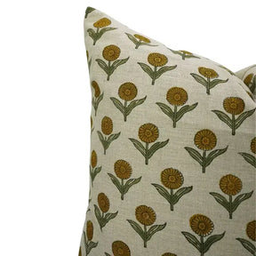 Handmade Stylish Block Print Boho Pure Linen Pillow Cover- Ganda Pushp