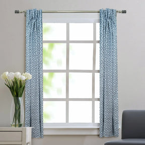 Hand Block Design Viscose Colored Linen Curtain - Drishtikon