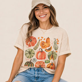 Watercolor Harvest Pumpkin Patch Graphic Tee