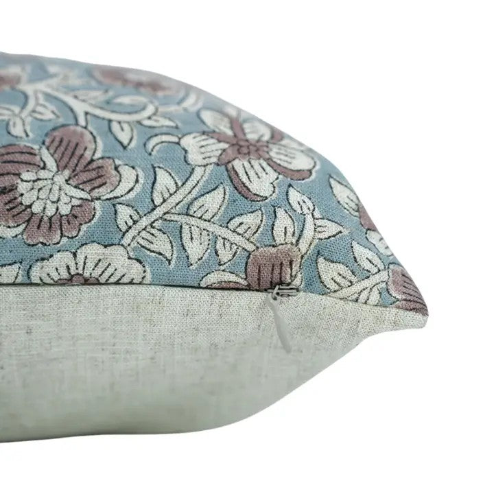 Boho Decor Hand Block Print Viscose Linen Pillow Cover - Saundarya