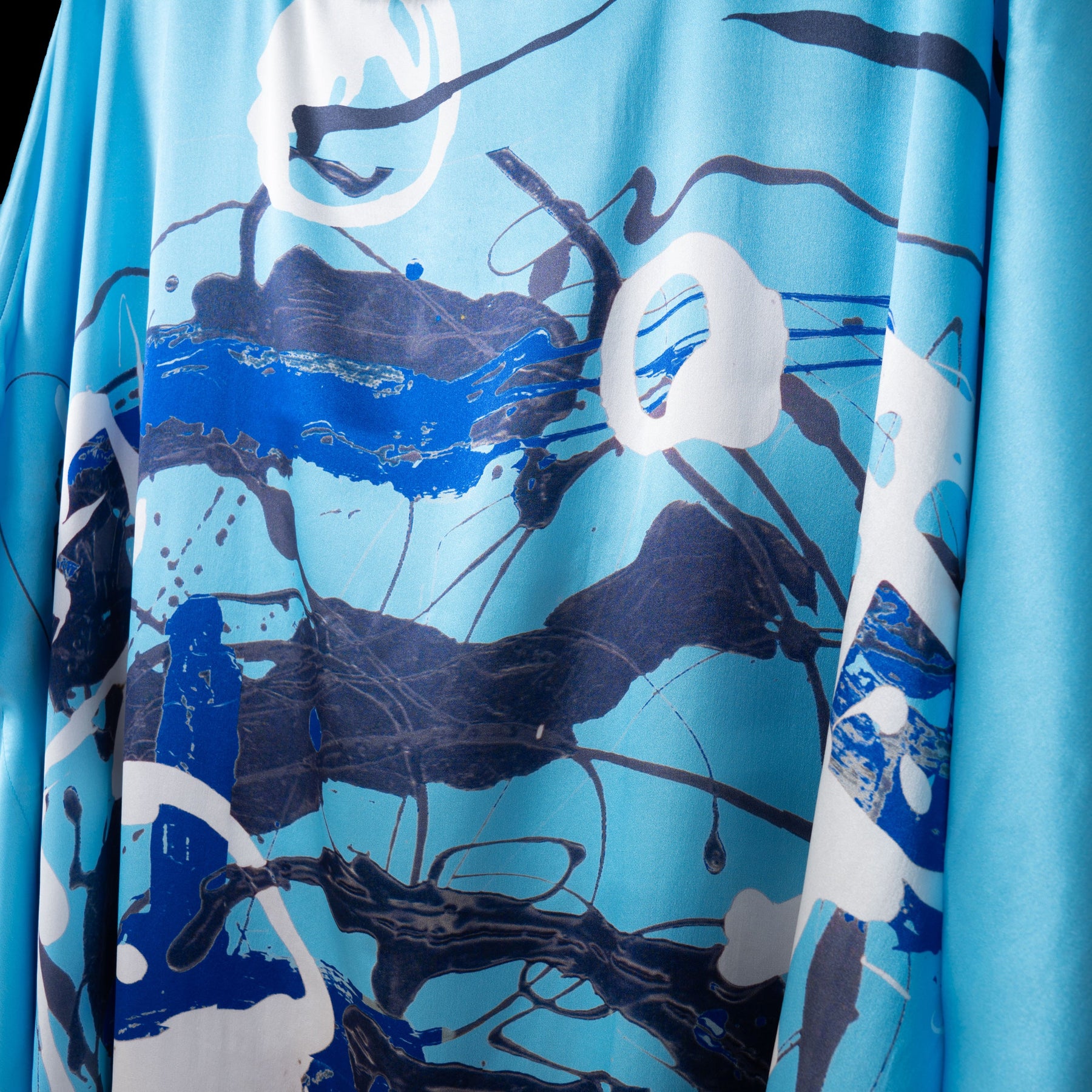 Blue Graffiti Marble Dolman Sleeve Dress