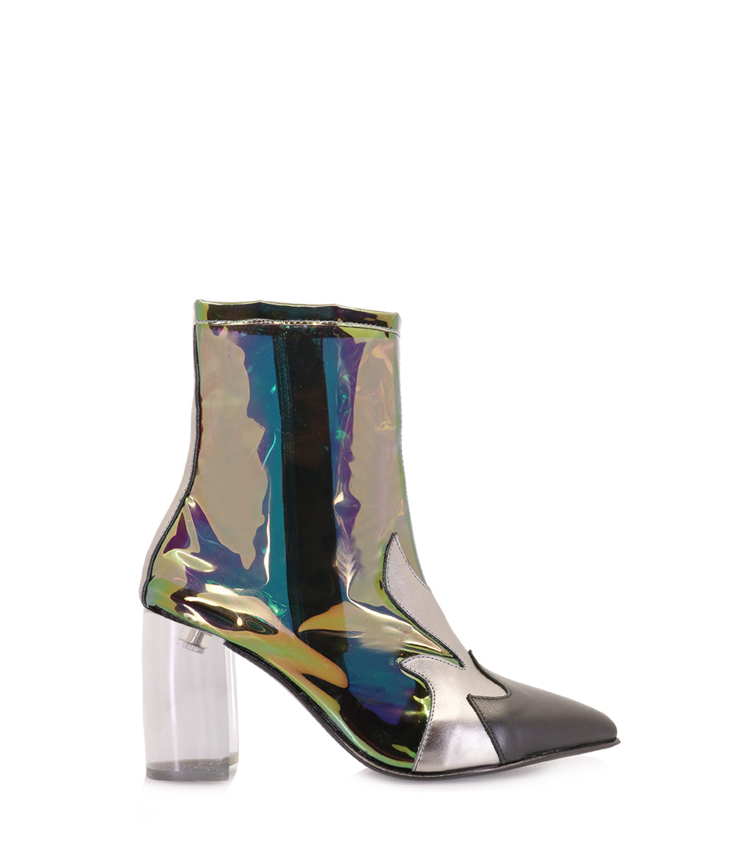 Stylish Metallic Block Heel Booties Tour