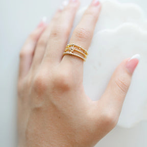Gilded Compass Stacking Ring