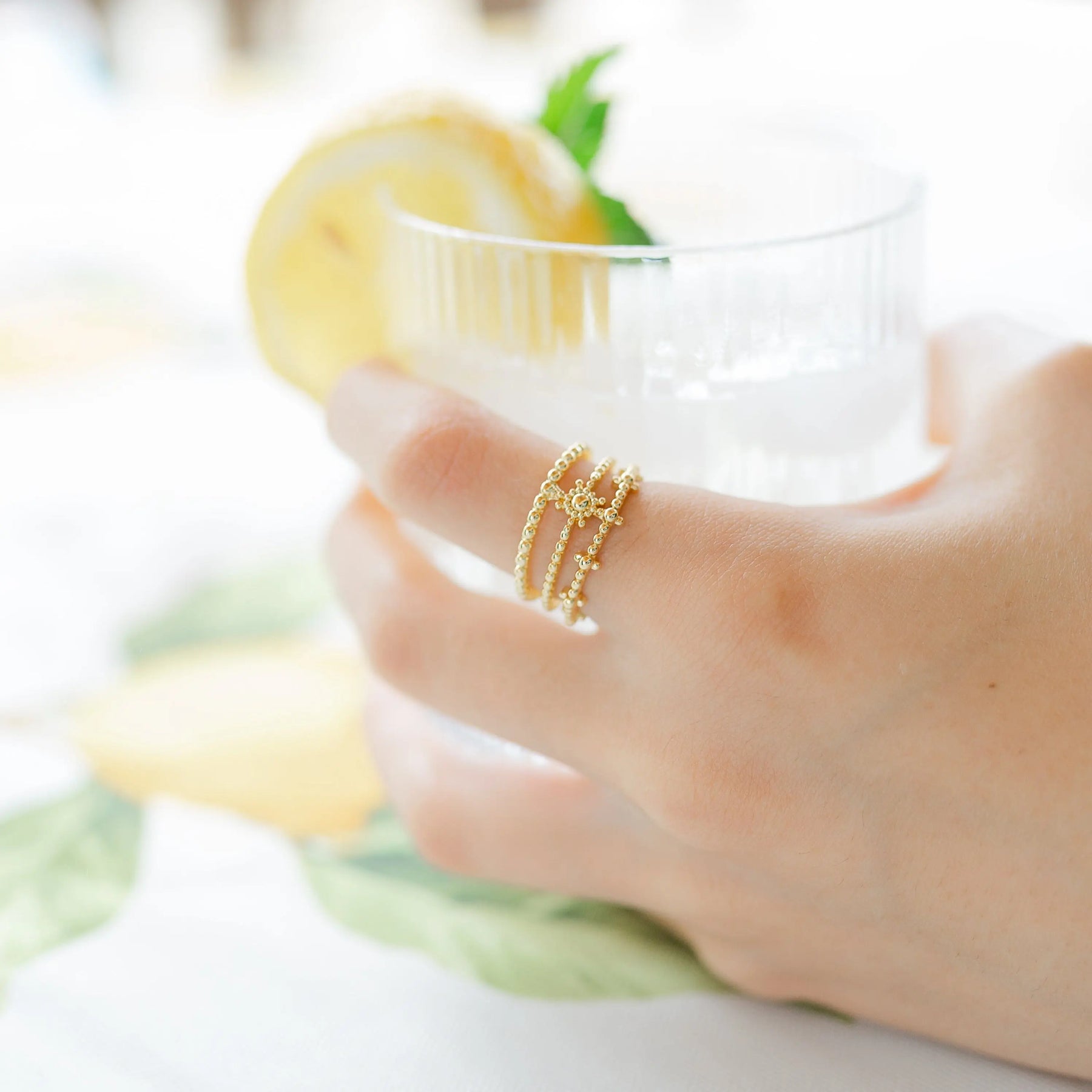 Gilded Compass Stacking Ring
