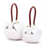 Luxury Genuine Leather Mini Round Handbag