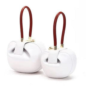Luxury Genuine Leather Mini Round Handbag