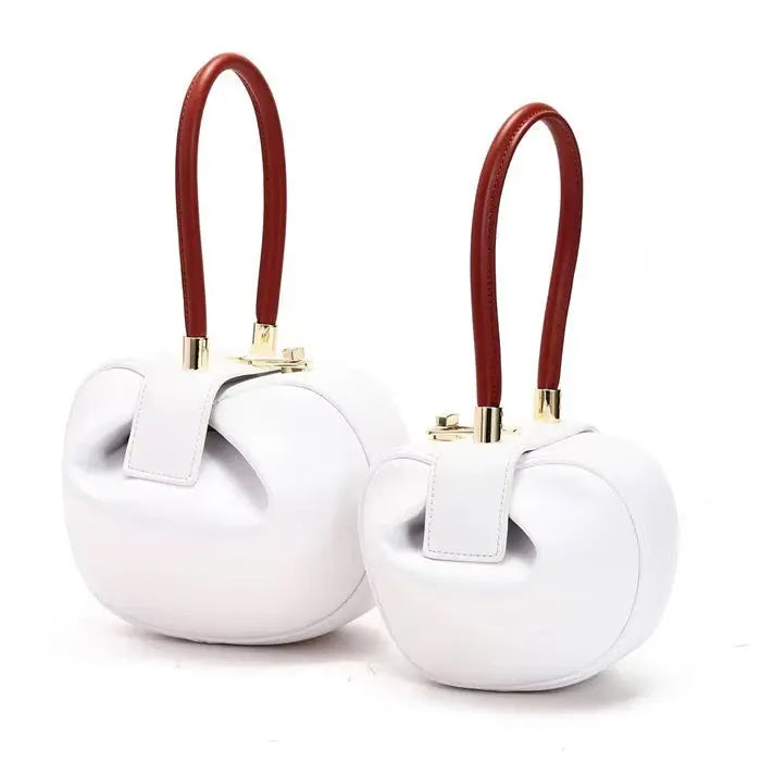 Luxury Genuine Leather Mini Round Handbag
