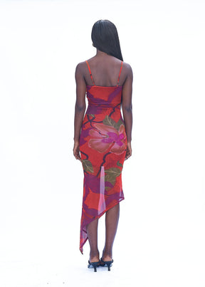 CHAY MESH DRESS  - ORANGE CALA