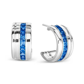 Digi Earrings In Sterling Silver With Sapphires