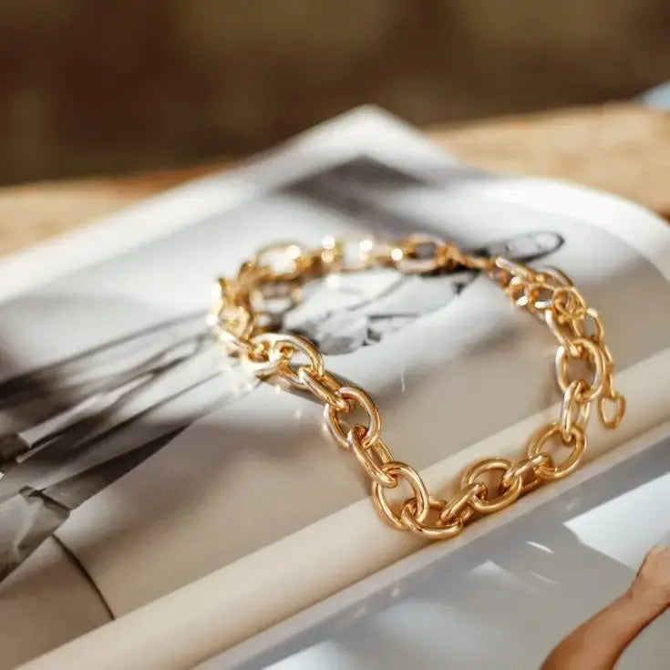 Chunky Round Gold Chain Bracelet