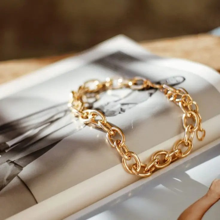 Chunky Round Gold Chain Bracelet