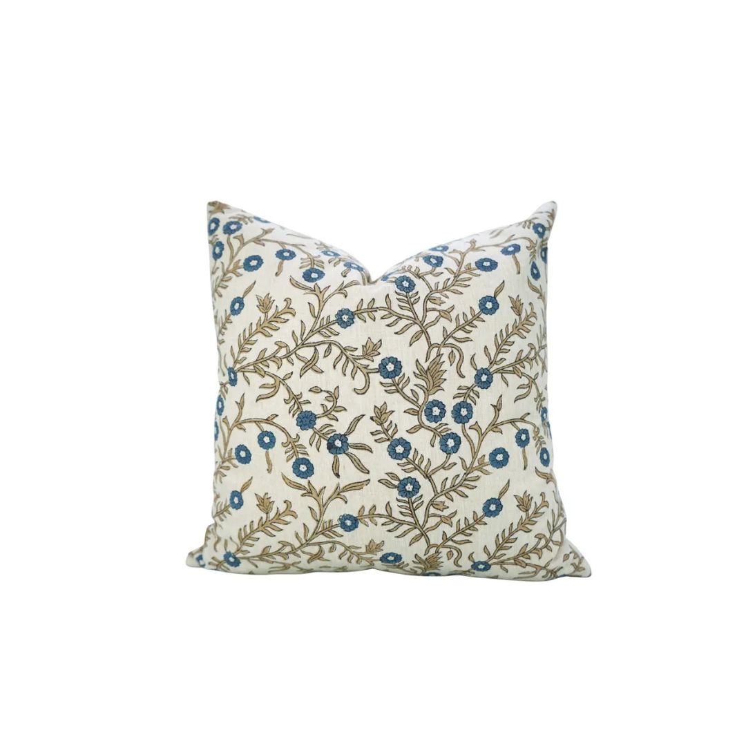 Natural Design Print Linen Blend Pillow Cover - Shehjan