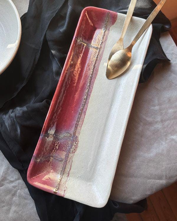 Mystic Horizon Artisan Rectangular Platter