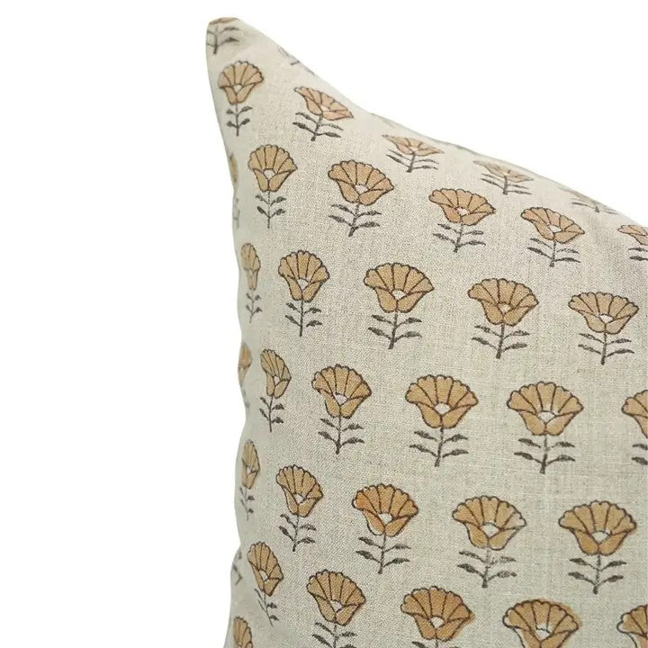 Bohemian Hand Block Print Pure Linen Pillow Cover- Kohinoor