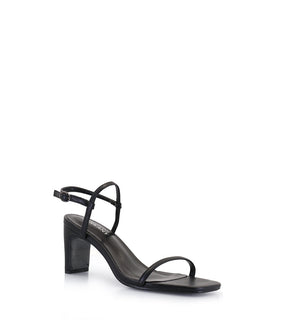 Elegant Eco-Leather Black Heel Sandals Arti