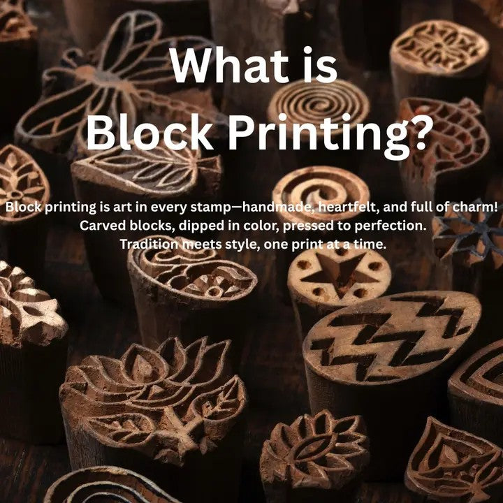 Floral Design Handmade Block Print Pure Linen Cushion Cover - Riva