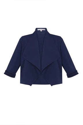 Daysi Draped Lapel Jacket | Navy