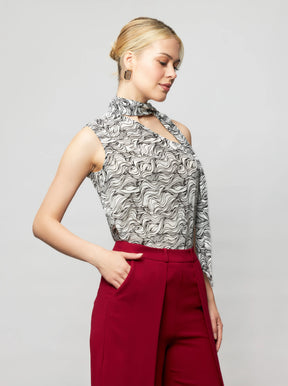 Ade One-Shoulder Silk Top
