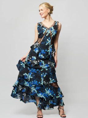 Alexa Orchid Silk Maxi Dress