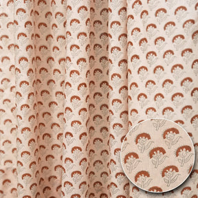 Artistic Block Viscose Colored Linen Curtain - Juju Flower