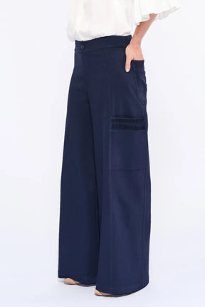 Daysi Ruched Detail Trouser | Navy