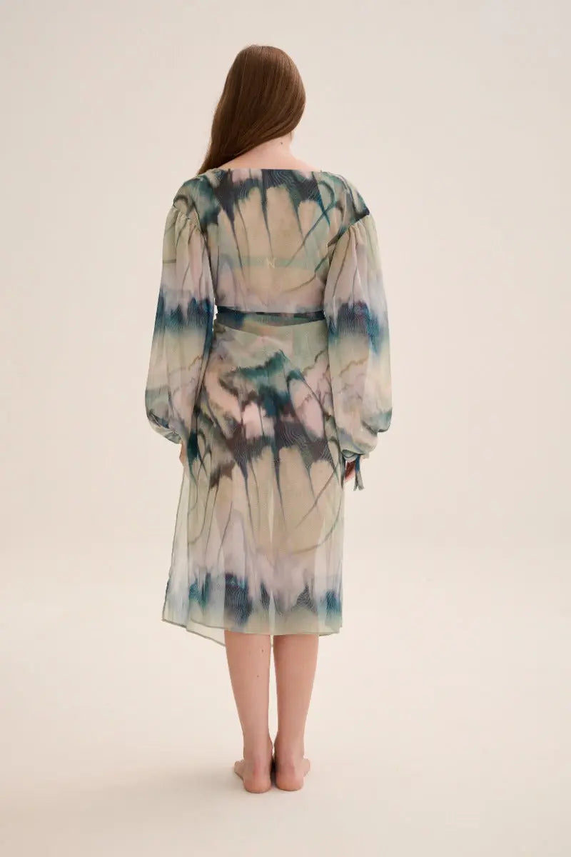 KIMONO Dress Print Sage