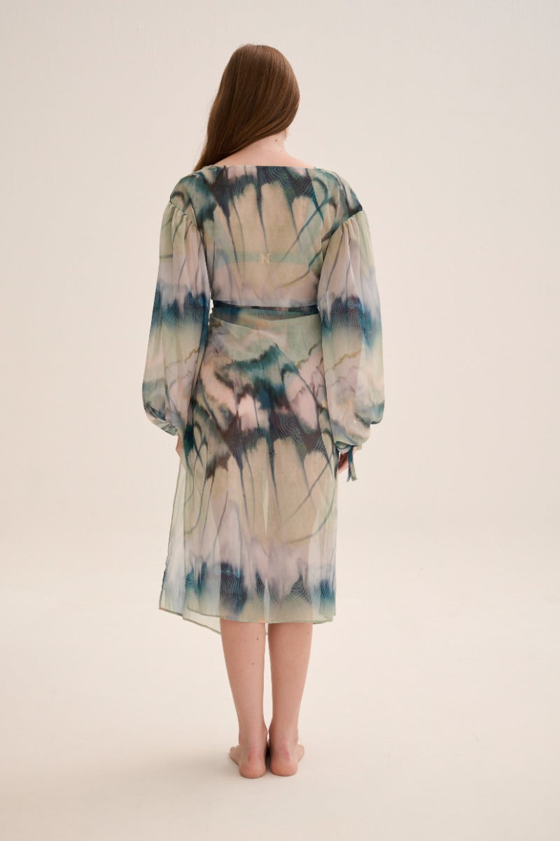KIMONO Dress Print Sage