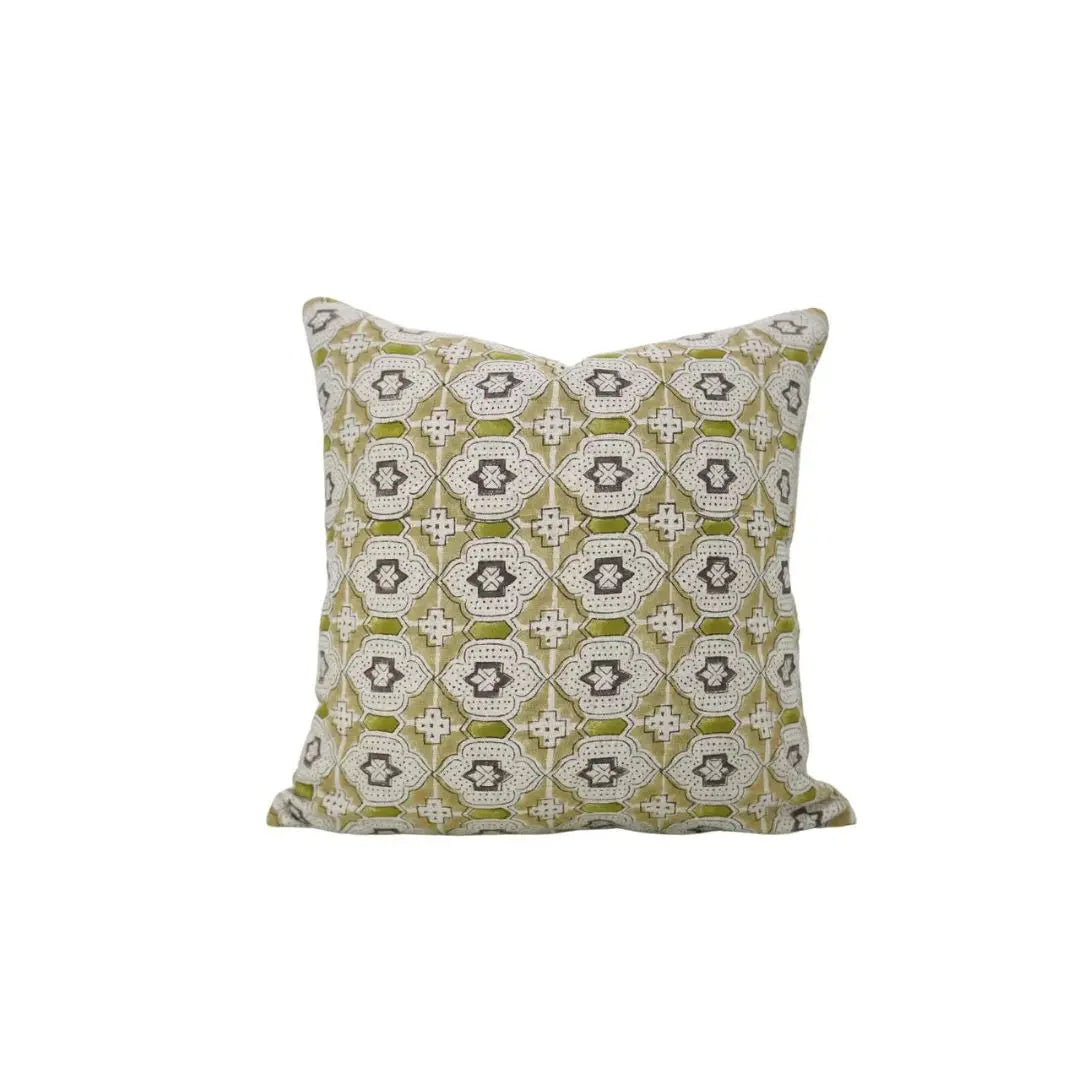 Bold And Beautiful Hand Block Printed Viscose Linen Pillow Cover- Jharoka