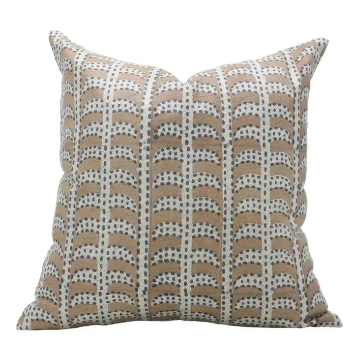 Interior Block Print Linen Blend Pillow Cover - Garud