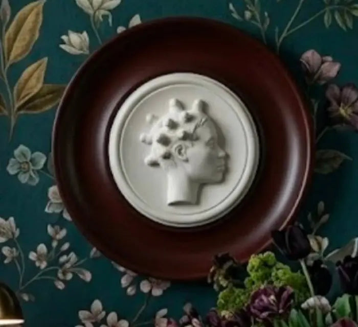 Bantu Knot Bas Relief Wall Sculpture