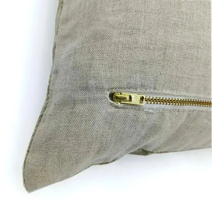 Boho Hanndmade Thick Linen Block Print Cushion Cover - Manikarnika