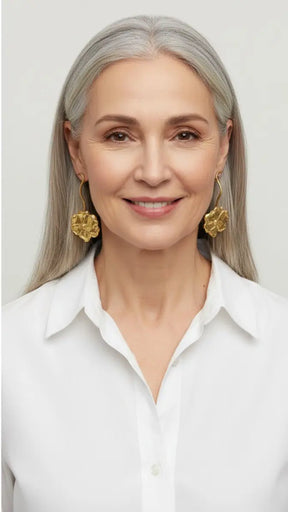 Luxe Gold Flower Earrings