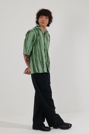 Banco Green Sun-Faded Camp Collar Shirt