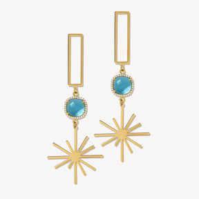 Topaz Celestial Radiance Sunburst Earrings
