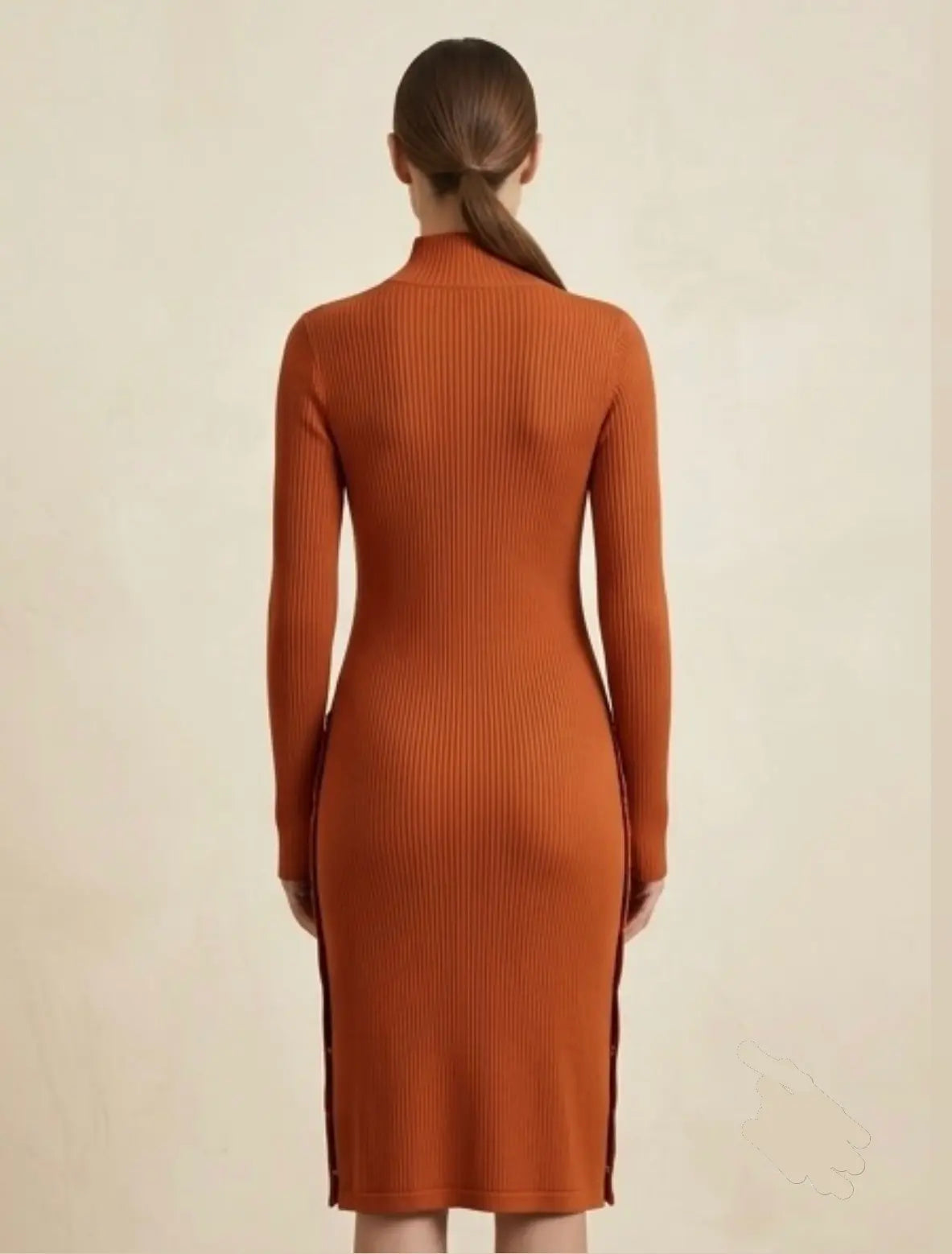 Burnt Ribbed Sweater Dress - Chuks Collins Diffusion Collection - Tasou - The Athletic Side Of Us