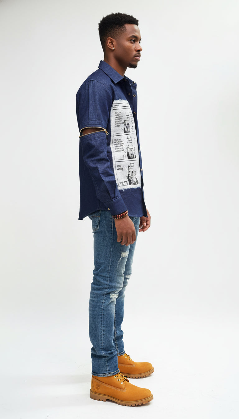 THE CONCORD NEWSPAPER DENIM SHIRT