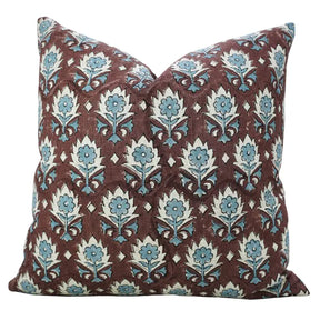 Indian Block Print Design Viscose Linen Pillow Cover - Kusum