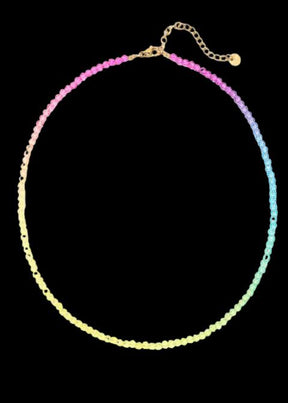 Rainbow Czech Glass Bead Necklace