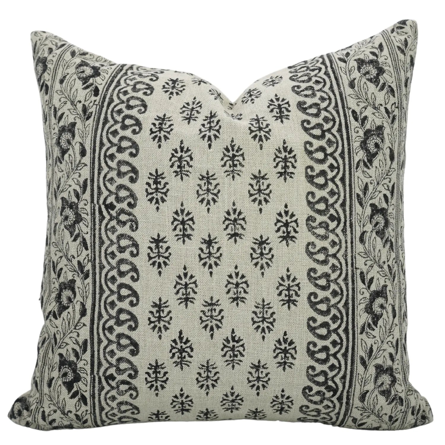 Natural Block Block Print Thick linen -  Flower Butta