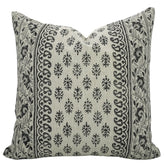 Natural Block Block Print Thick linen -  Flower Butta