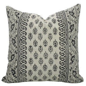 Natural Block Block Print Thick linen -  Flower Butta